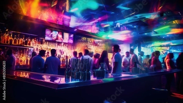 Fototapeta soft blurred bar interior