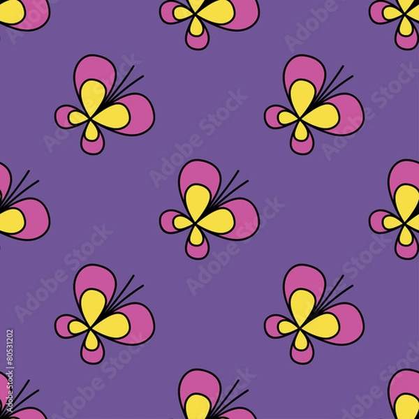 Fototapeta Seamless butterfly pattern. Vector illustration