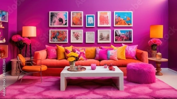 Obraz energetic interior design color studio