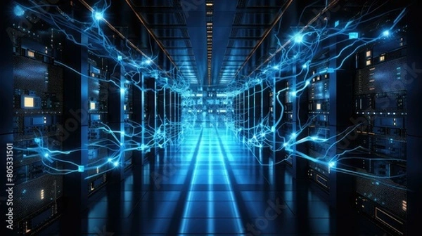 Fototapeta connections network technology background