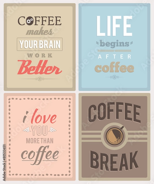 Fototapeta Coffee posters. EPS8.