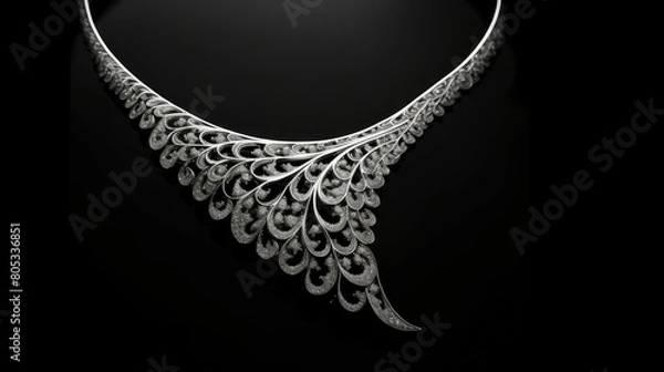 Obraz necklace liquid silver