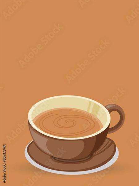Obraz tea and coffee cup vector graphic illustration 