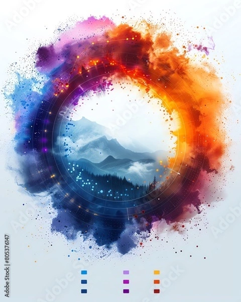 Obraz Minimalist scatter plot displaying correlation between exercise frequency and health outcomes on a clean background