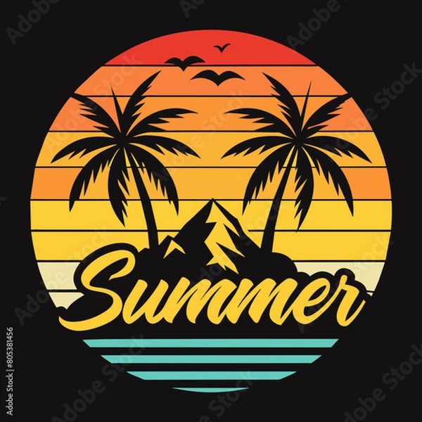 Fototapeta  Summer vibes vector illustration. This is an editable file.
