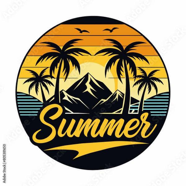 Fototapeta  Summer vibes vector illustration. This is an editable file.
