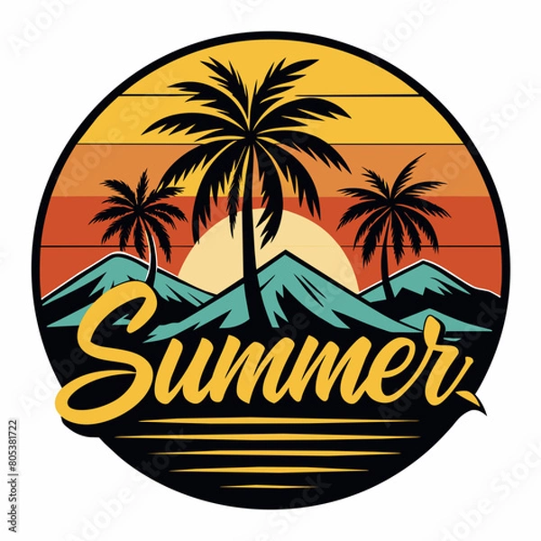 Fototapeta  Summer vibes vector illustration. This is an editable file.