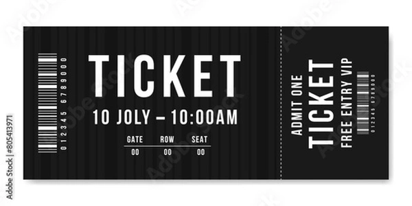 Obraz Ticket design template. Ticket for event or program access.