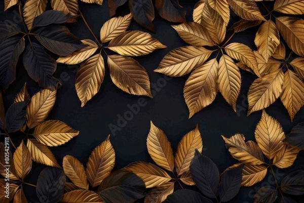 Fototapeta Close-Up Of  Dark green leaves. Beautiful simple AI generated image in 4K, unique.