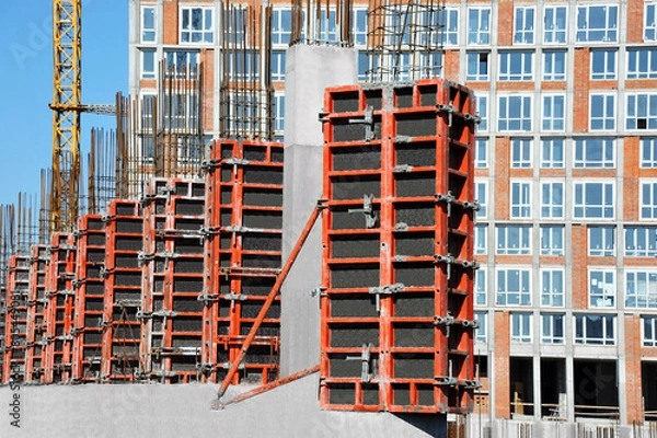 Fototapeta Construction site with formwork