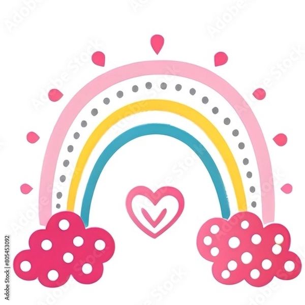 Obraz Pink rainbow with hearts