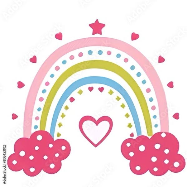 Obraz Rainbow with hearts