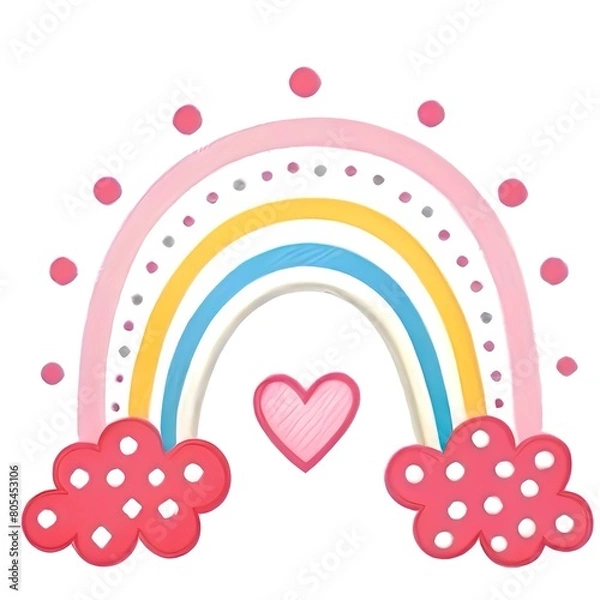 Obraz Pink rainbow with hearts