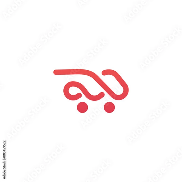 Fototapeta E-commerce shopping cart vector logo design