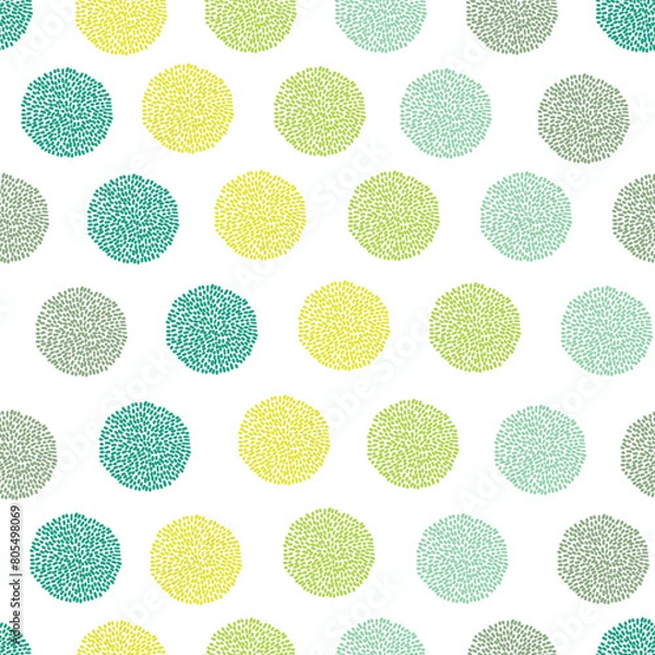 Fototapeta Vector seamless pattern colorful pompom bobble color gradient yellow and green arrow shape perfect for wallpaper