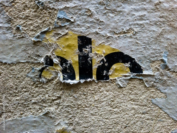 Obraz un morceau d'affiche déchirée collé sur un mur