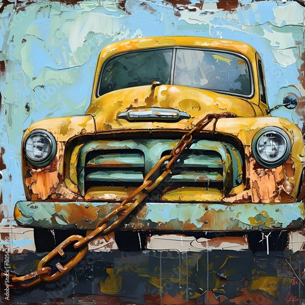 Fototapeta old rusty car