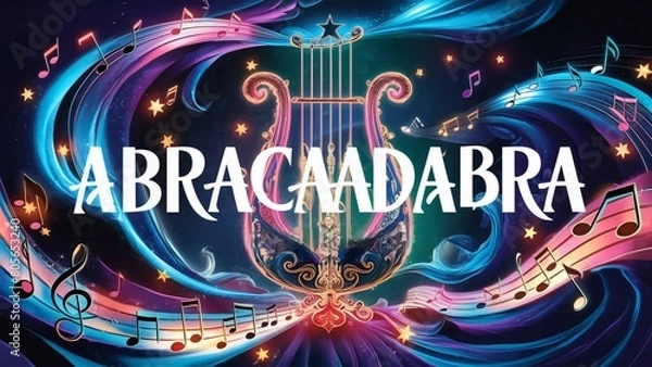 Fototapeta Abracadabra Magical Musical Thumbnail Illustration