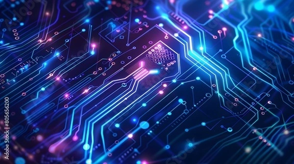 Fototapeta flat circuit technology vector illustration