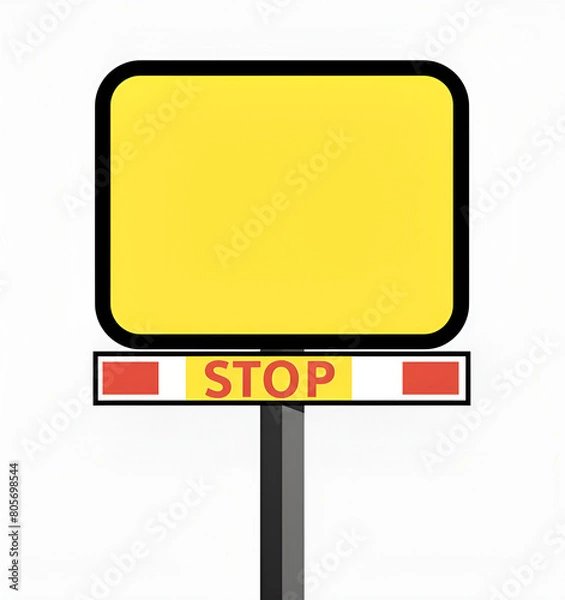 Obraz blank yellow sign AI generated 