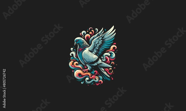 Obraz pigeon flying vector illustration artwork design