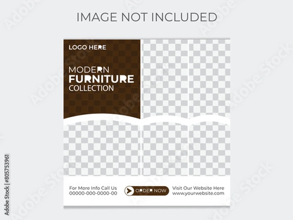 Fototapeta A simple and geometric furniture flyer template for business.Flyer is ready for print.