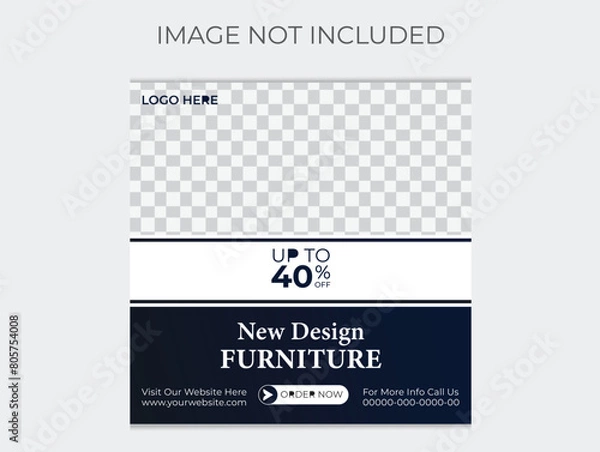 Fototapeta A new and aesthetic furniture flyer design template.Furniture flyer is ready for print.