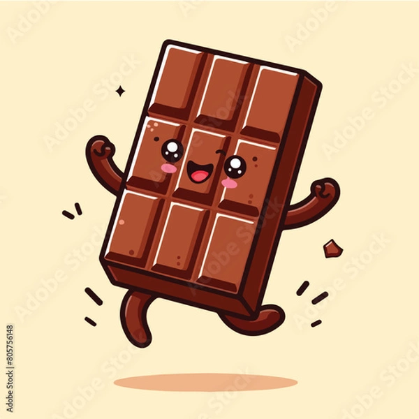 Obraz vector style illustration cute chocolate mascot