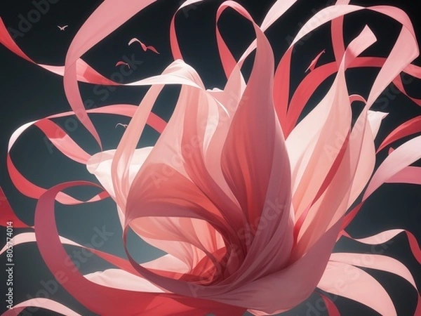 Obraz 風になびく色鮮やかなリボン, generative ai