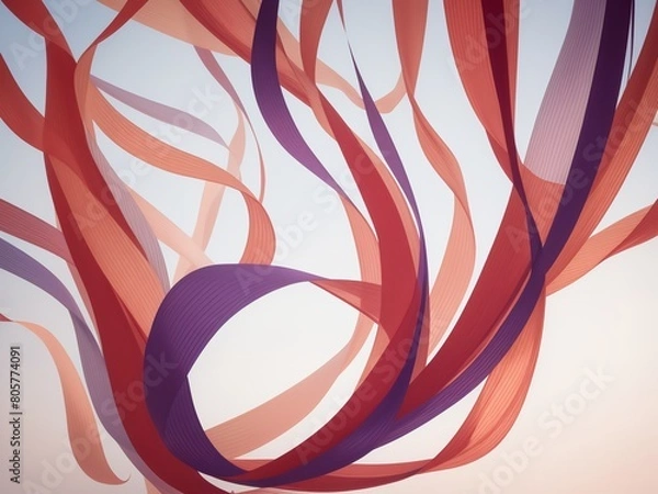 Obraz 風になびく色鮮やかなリボン, generative ai
