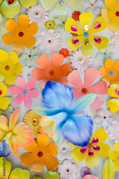 Obraz Abstract bright vibrant colorful flower background sculpture