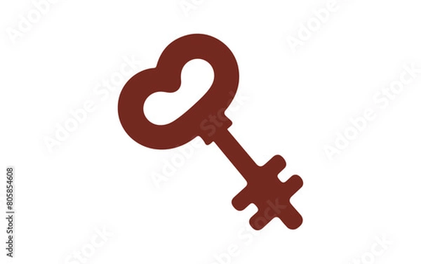 Obraz love key, cherry, butterfly, vector