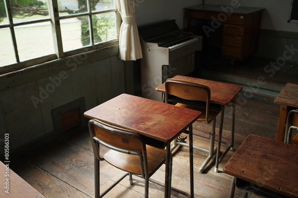 Fototapeta 懐かしの学校机