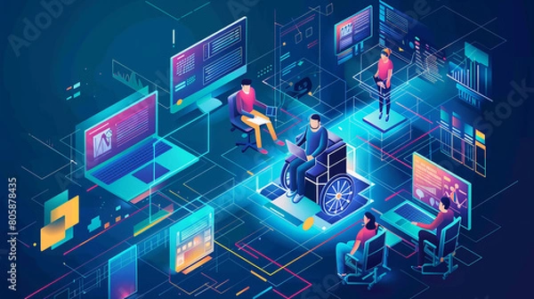 Obraz accessible technologies and assistive devices empowering individuals with diverse abilities to fully participate in the digital world. 