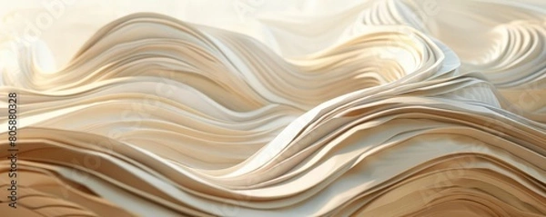 Fototapeta Abstract, flowing lines inspired by the fluid motion of sand dunes in the desert