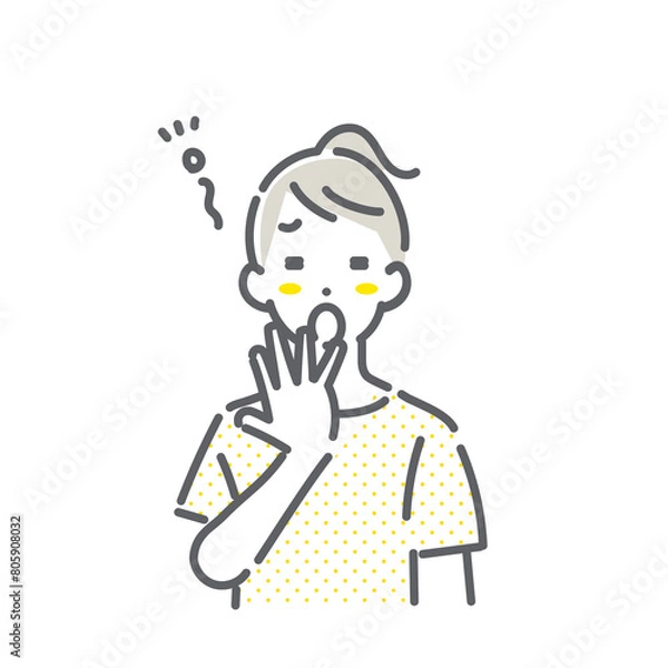 Obraz 月経前症候群症状　PMS　シンプルでお洒落な線画イラスト