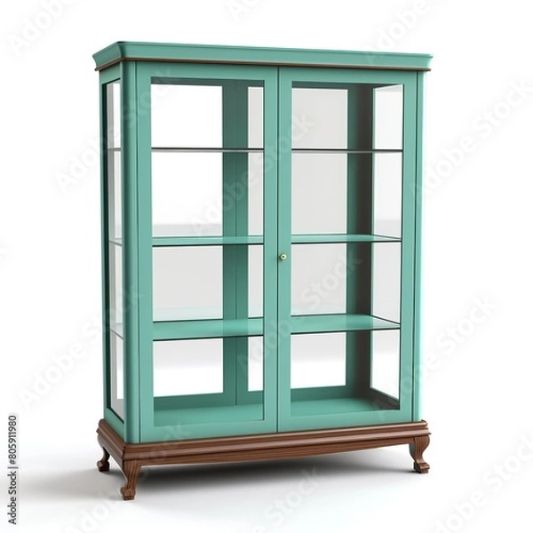 Fototapeta Display cabinet teal