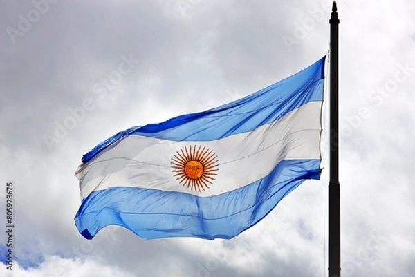 Obraz Argentinische Flagge weht im Wind