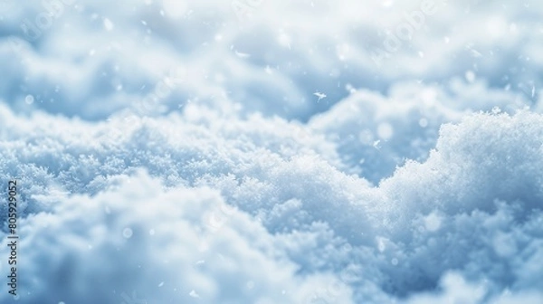 Fototapeta Winter snowy in bokeh lights defocused background