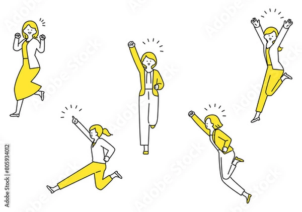 Fototapeta  ガッツポーズの女性・バリエーション