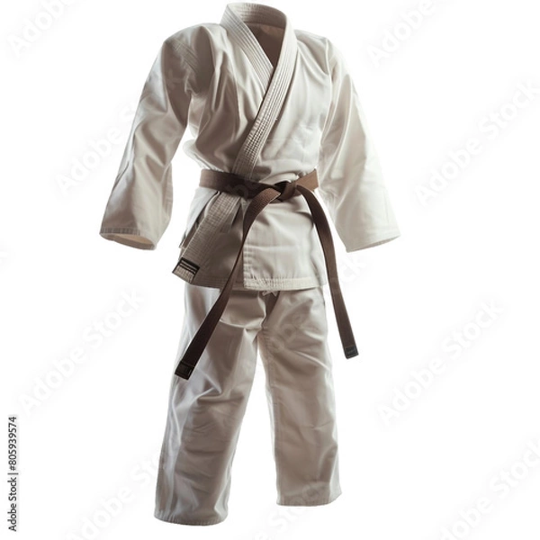 Fototapeta Gi traditional martial arts uniform, transparent background, isolated image, generative AI