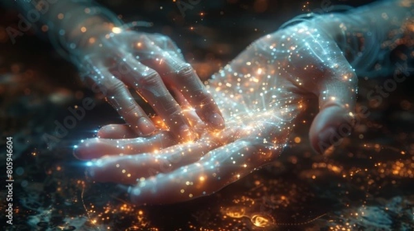 Obraz Realistic 8K hologram hand