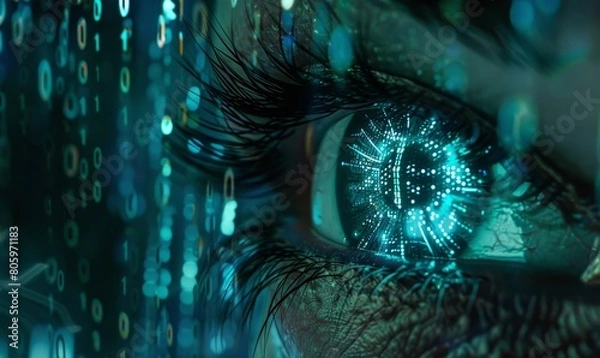 Obraz Digital identification by eye pupil generated AI