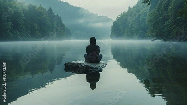 Fototapeta Mind focused, silence speaks volumes.