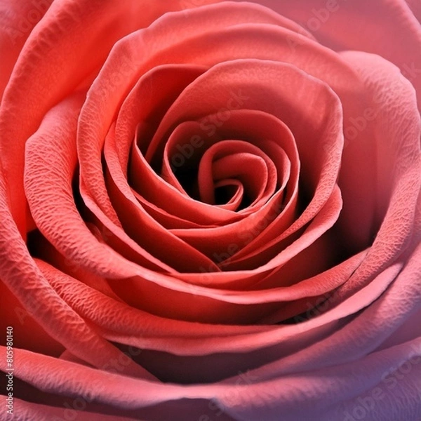 Fototapeta A stunning close-up photograph of a beautifully bloomed rose, with rich red petals unfurling in full splendor