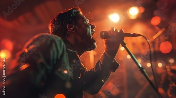 Obraz man singin in a mic