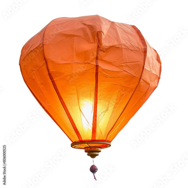 Fototapeta Sky Lantern, transparent background, isolated image, generative AI