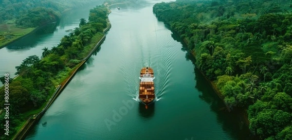 Obraz ship in the river