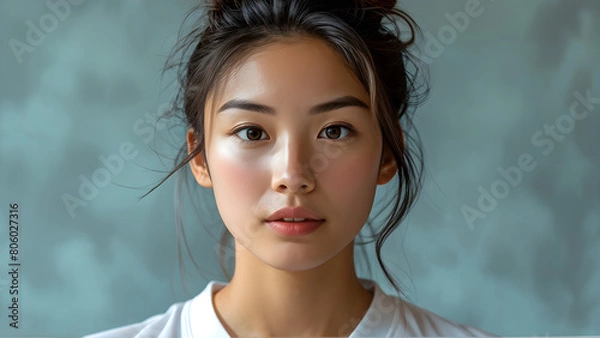 Obraz French Twist Hairstyle: Beautiful Girl Volleyball Athlete Images, Graceful Updo on Lovely Female Volleyball Players, Elegant Hairdo for Volleyball Athletes, Chic Twist Style on Stunning Girls