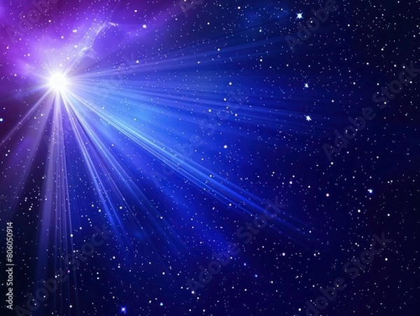 Obraz dark blue space background, slightly pink rays